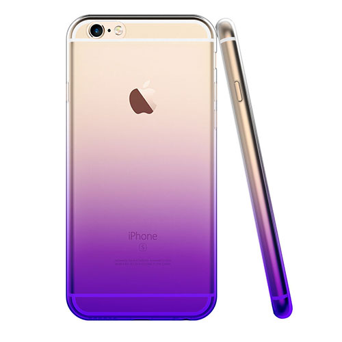 Ultra Slim Transparent Gradient Soft Case Z01 for Apple iPhone 6S Plus Purple