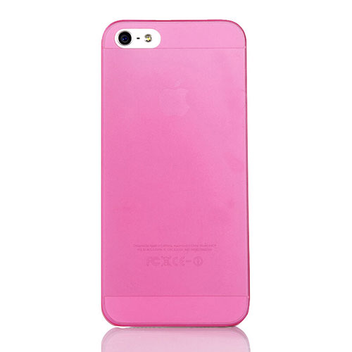 Ultra Slim Transparent Matte Finish Cover for Apple iPhone 5 Hot Pink