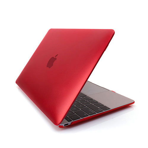 Ultra Slim Transparent Matte Finish Cover for Apple MacBook 12 inch Red