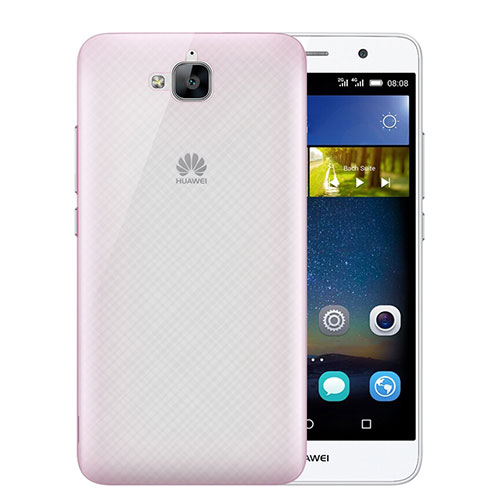 Ultra Slim Transparent Matte Finish Cover for Huawei Y6 Pro Pink