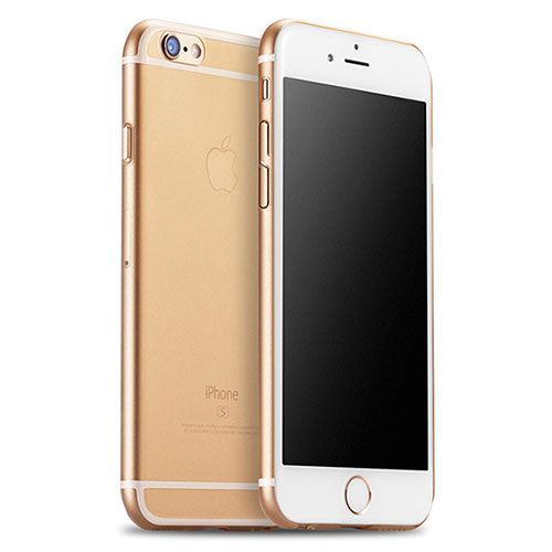 Ultra Slim Transparent Matte Finish Soft Cover for Apple iPhone 6S Gold