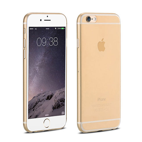 Ultra Slim Transparent Plastic Cover for Apple iPhone 6 Gold