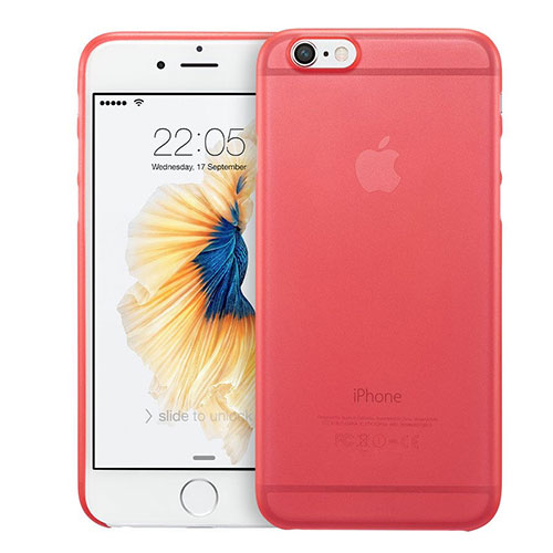 Ultra Slim Transparent Plastic Cover for Apple iPhone 6 Plus Red