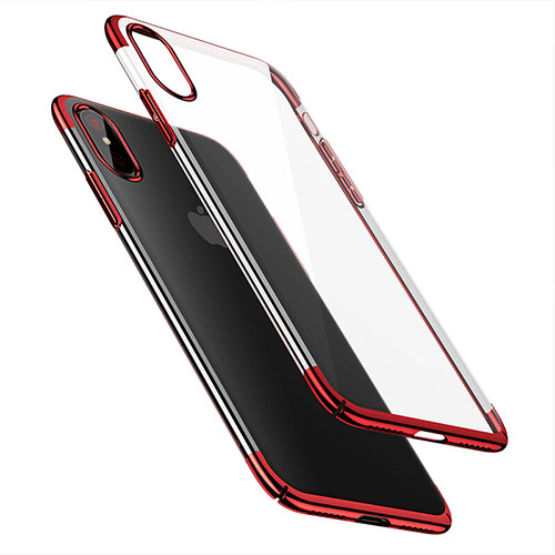 Ultra Slim Transparent Plastic Cover for Apple iPhone Xs Red