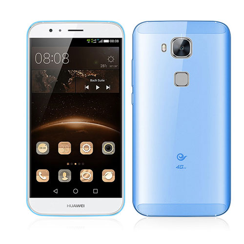 Ultra Slim Transparent Plastic Cover for Huawei G8 Blue