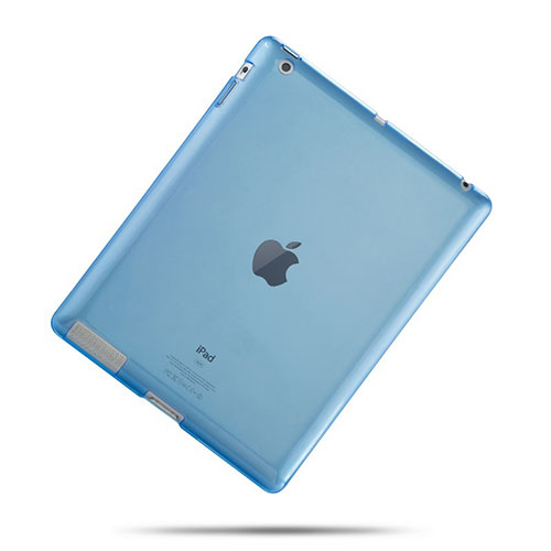 Ultra Slim Transparent TPU Soft Case for Apple iPad 2 Sky Blue