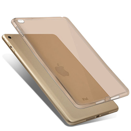 Ultra Slim Transparent TPU Soft Case for Apple iPad Mini 4 Gold