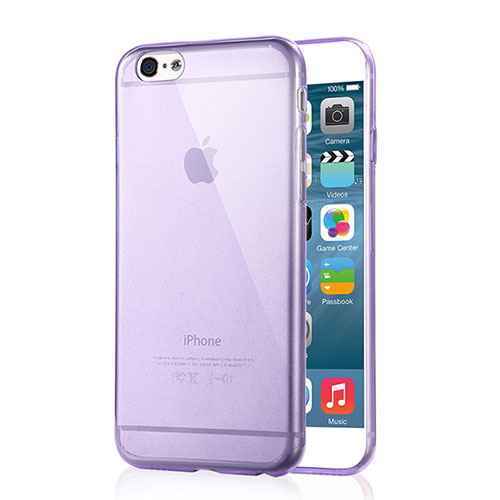 Ultra Slim Transparent TPU Soft Case for Apple iPhone 6 Plus Purple