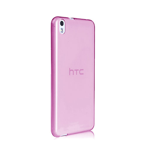 Ultra Slim Transparent TPU Soft Case for HTC Desire 816 Pink