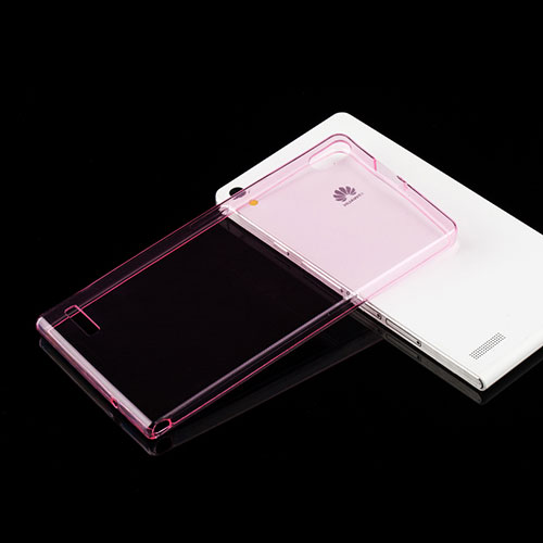 Ultra Slim Transparent TPU Soft Case for Huawei Ascend P6 Pink