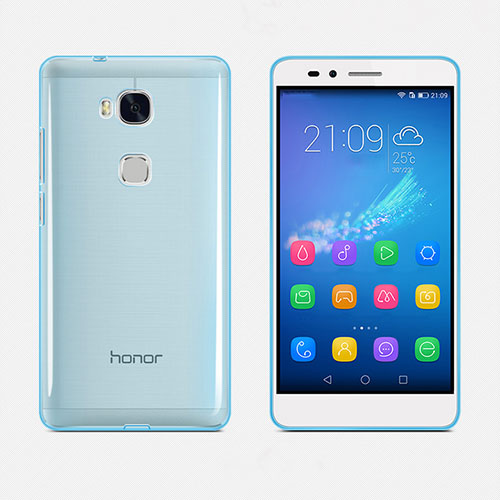 Ultra Slim Transparent TPU Soft Case for Huawei Honor Play 5X Blue