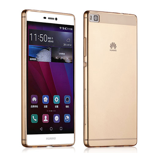 Ultra Slim Transparent TPU Soft Case for Huawei P8 Gold