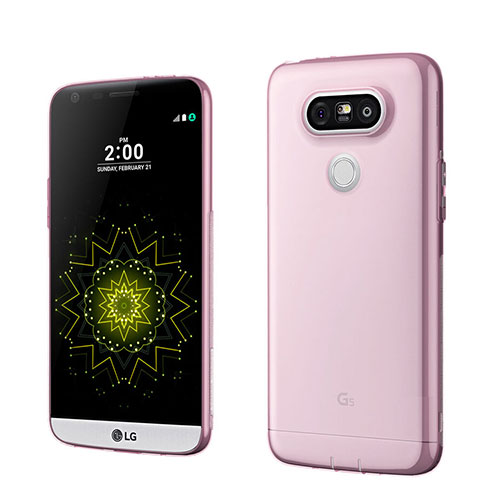 Ultra Slim Transparent TPU Soft Case for LG G5 Pink