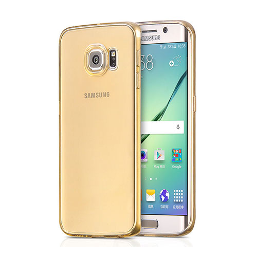 Ultra Slim Transparent TPU Soft Case for Samsung Galaxy S6 Edge SM-G925 Gold