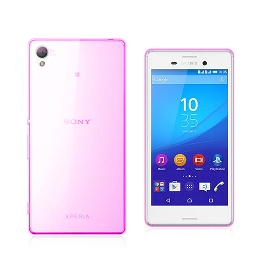 Ultra Slim Transparent TPU Soft Case for Sony Xperia M4 Aqua Pink