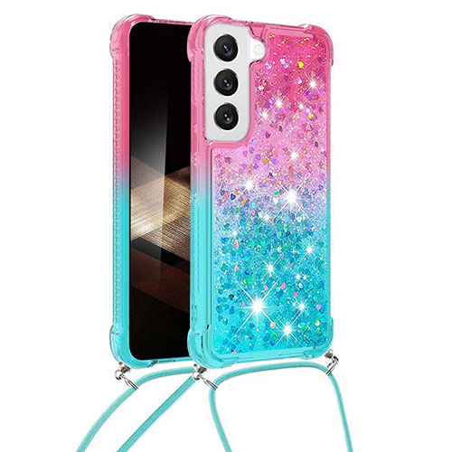 Ultra-thin Silicone Gel Gradient Soft Case Cover Y01B for Samsung Galaxy S24 5G Cyan