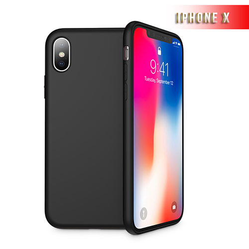 Ultra-thin Silicone Gel Soft Case 360 Degrees B02 for Apple iPhone Xs Black