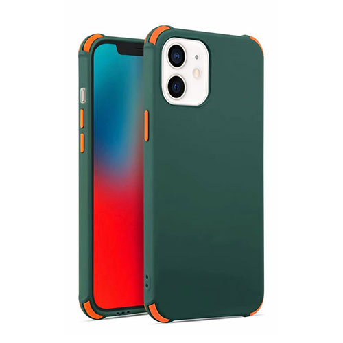 Ultra-thin Silicone Gel Soft Case 360 Degrees Cover C03 for Apple iPhone 12 Mini Midnight Green