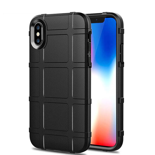 Ultra-thin Silicone Gel Soft Case 360 Degrees Cover for Apple iPhone X Black