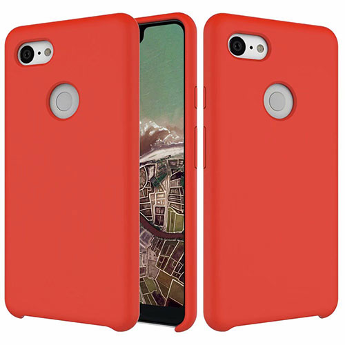 Ultra-thin Silicone Gel Soft Case 360 Degrees Cover for Google Pixel 3 XL Red