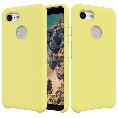 Ultra-thin Silicone Gel Soft Case 360 Degrees Cover for Google Pixel 3 Yellow