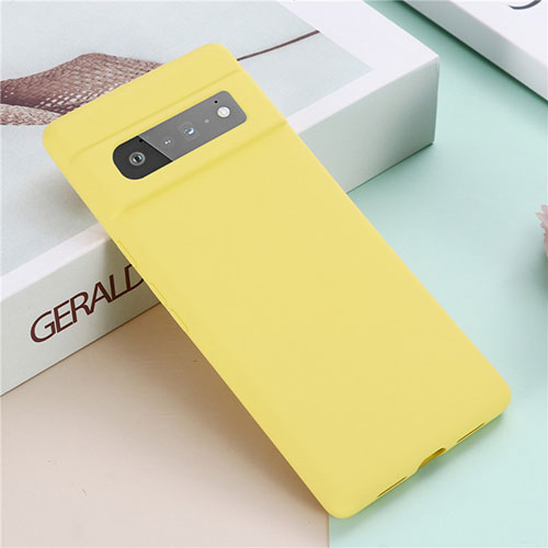 Ultra-thin Silicone Gel Soft Case 360 Degrees Cover for Google Pixel 6 Pro 5G Yellow