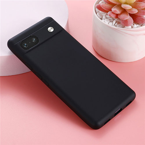 Ultra-thin Silicone Gel Soft Case 360 Degrees Cover for Google Pixel 7a 5G Black