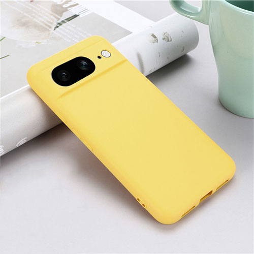 Ultra-thin Silicone Gel Soft Case 360 Degrees Cover for Google Pixel 8 5G Yellow
