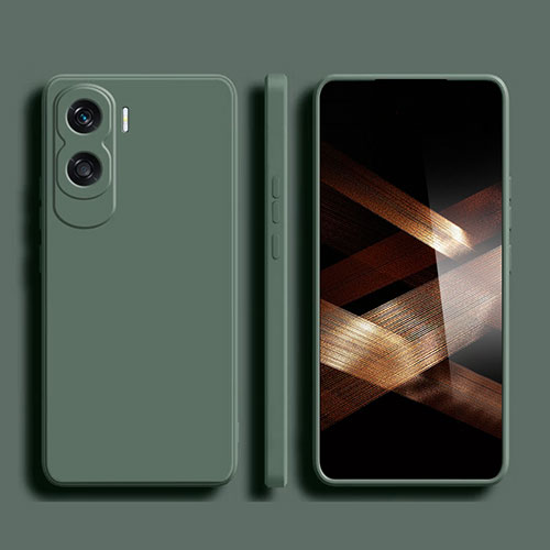 Ultra-thin Silicone Gel Soft Case 360 Degrees Cover for Huawei Honor 90 Lite 5G Midnight Green