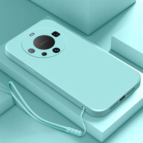 Ultra-thin Silicone Gel Soft Case 360 Degrees Cover for Huawei Mate 60 Cyan