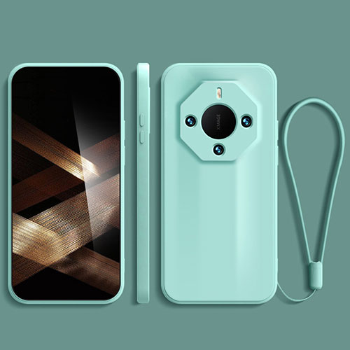 Ultra-thin Silicone Gel Soft Case 360 Degrees Cover for Huawei Mate 60 RS Ultimate Cyan