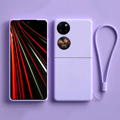 Ultra-thin Silicone Gel Soft Case 360 Degrees Cover for Huawei P50 Pocket Clove Purple