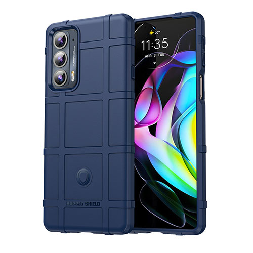 Ultra-thin Silicone Gel Soft Case 360 Degrees Cover for Motorola Moto Edge 20 5G Blue