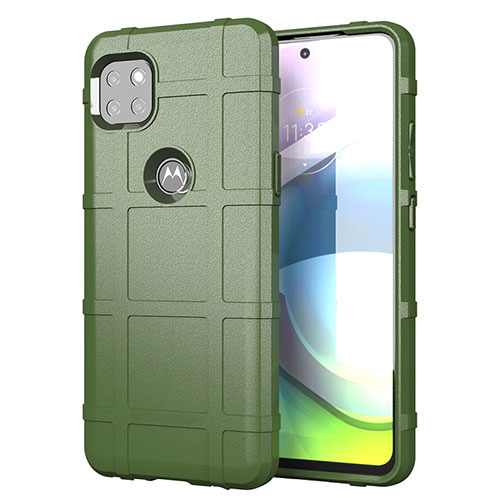 Ultra-thin Silicone Gel Soft Case 360 Degrees Cover for Motorola Moto G 5G Army green