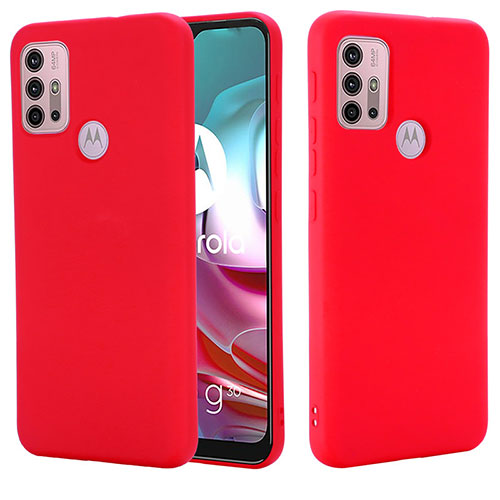 Ultra-thin Silicone Gel Soft Case 360 Degrees Cover for Motorola Moto G10 Red