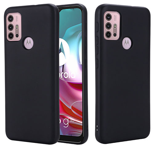 Ultra-thin Silicone Gel Soft Case 360 Degrees Cover for Motorola Moto G30 Black