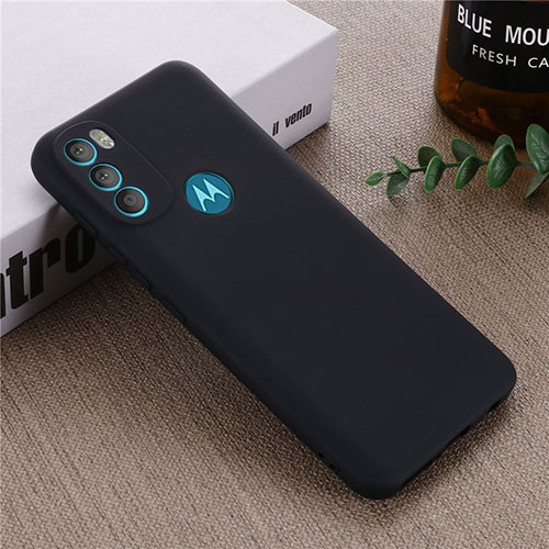 Ultra-thin Silicone Gel Soft Case 360 Degrees Cover for Motorola Moto G71 5G Black