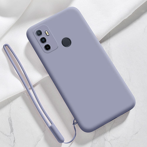 Ultra-thin Silicone Gel Soft Case 360 Degrees Cover for Oppo A11s Lavender Gray