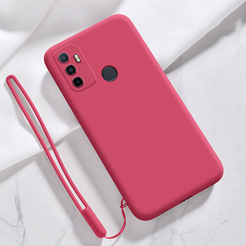 Ultra-thin Silicone Gel Soft Case 360 Degrees Cover for Oppo A53s Red Wine