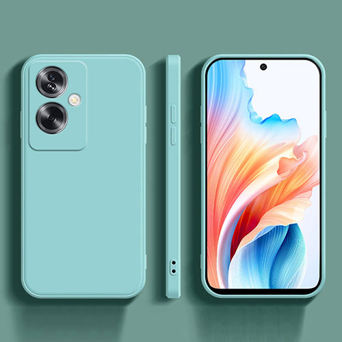 Ultra-thin Silicone Gel Soft Case 360 Degrees Cover for Oppo A79 5G Cyan