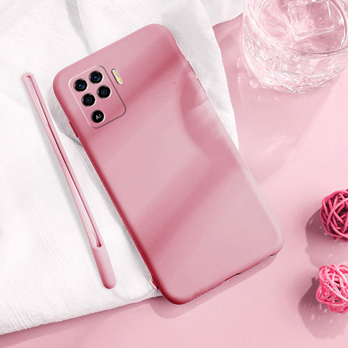 Ultra-thin Silicone Gel Soft Case 360 Degrees Cover for Oppo F19 Pro Pink