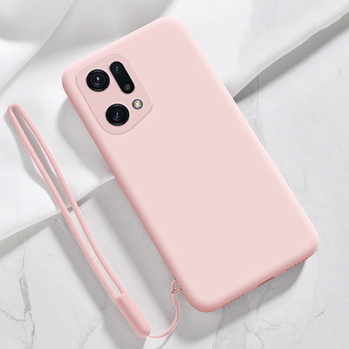 Ultra-thin Silicone Gel Soft Case 360 Degrees Cover for Oppo Find X5 Pro 5G Pink