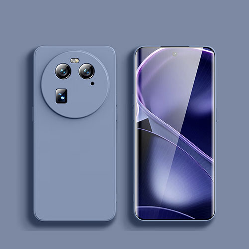 Ultra-thin Silicone Gel Soft Case 360 Degrees Cover for Oppo Find X6 5G Lavender Gray