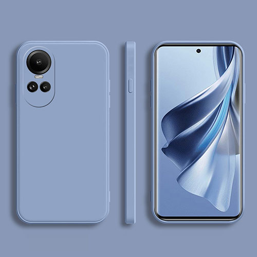 Ultra-thin Silicone Gel Soft Case 360 Degrees Cover for Oppo Reno10 Pro 5G Lavender Gray