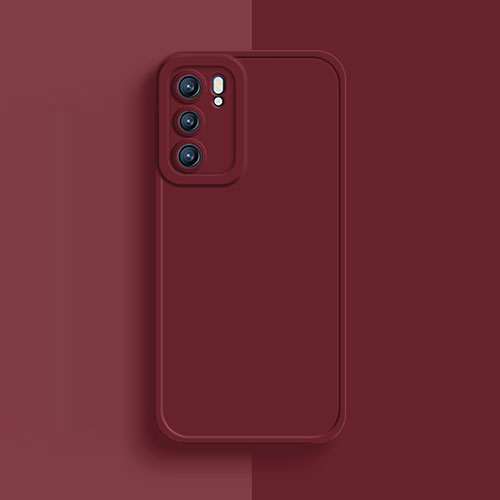 Ultra-thin Silicone Gel Soft Case 360 Degrees Cover for Oppo Reno6 5G Red