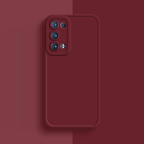 Ultra-thin Silicone Gel Soft Case 360 Degrees Cover for Oppo Reno6 Pro 5G Red