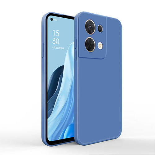 Ultra-thin Silicone Gel Soft Case 360 Degrees Cover for Oppo Reno8 Pro 5G Blue