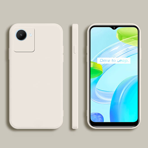 Ultra-thin Silicone Gel Soft Case 360 Degrees Cover for Realme C30s White