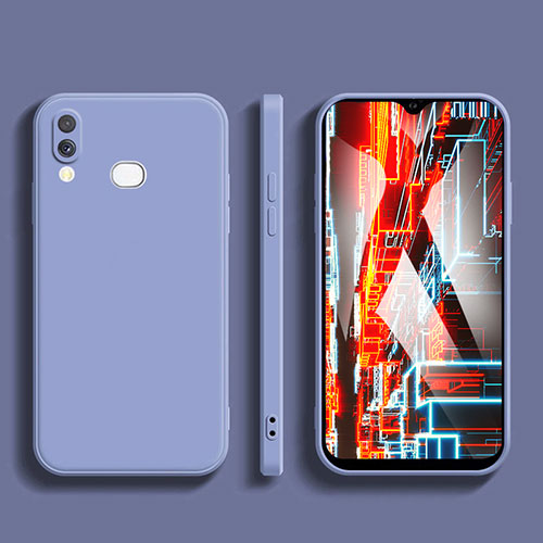 Ultra-thin Silicone Gel Soft Case 360 Degrees Cover for Samsung Galaxy A10s Lavender Gray
