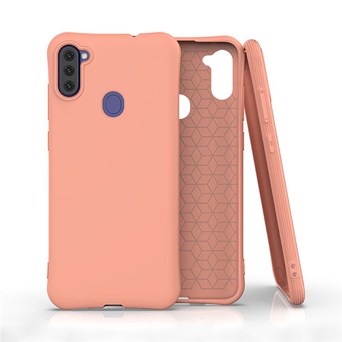 Ultra-thin Silicone Gel Soft Case 360 Degrees Cover for Samsung Galaxy A11 Orange